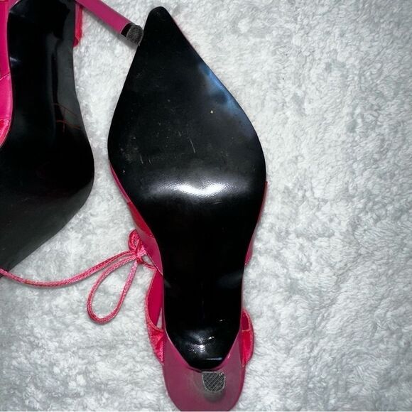 VTG Frederick’s of Hollywood  pink lace heels sz 8.5 - Picture 3 of 9